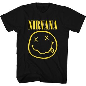 Nirvana Unisex T-Shirt Yellow Smiley Black